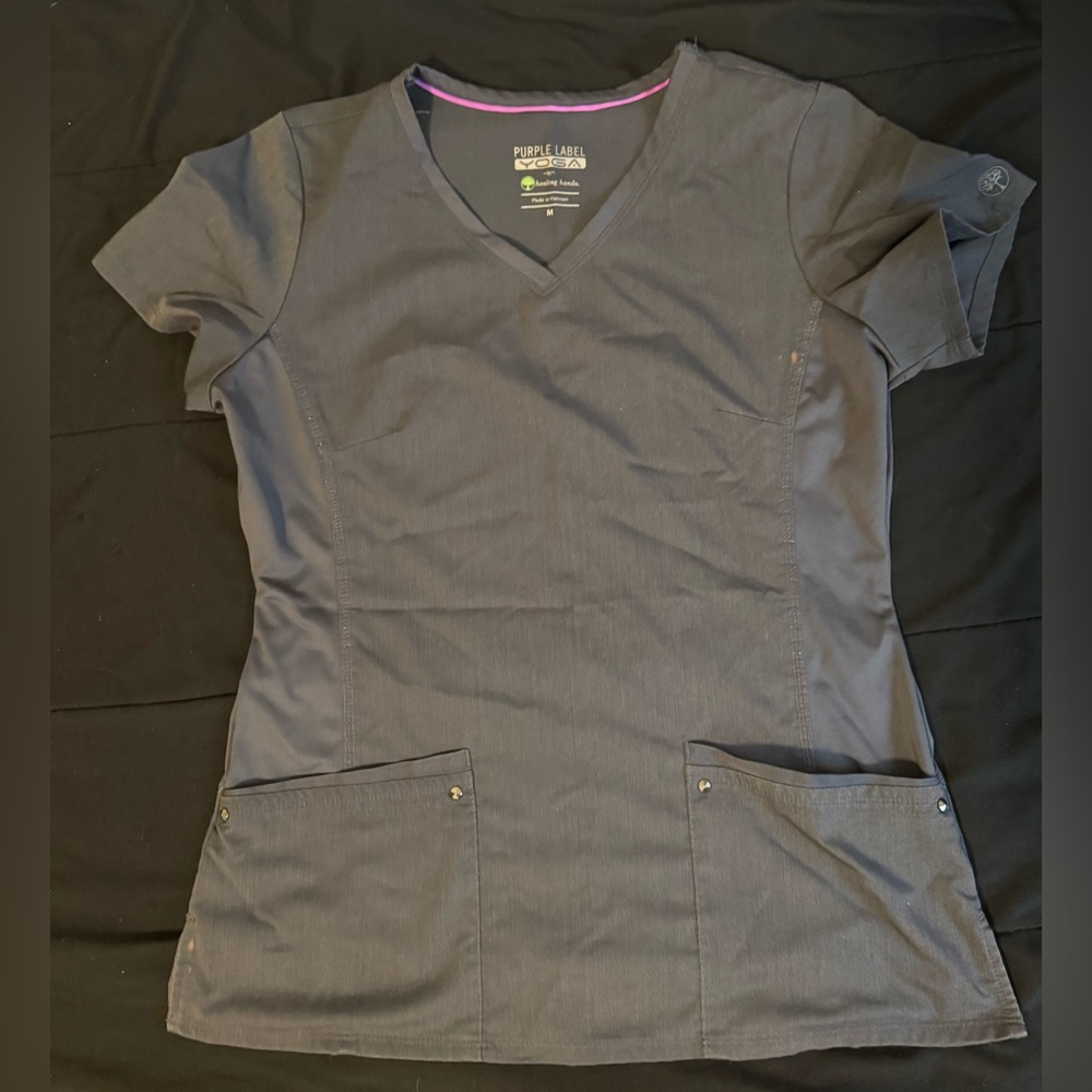 Healing Hands Gray Fitted Short Sleeve Tee - Picture 1 of 5
